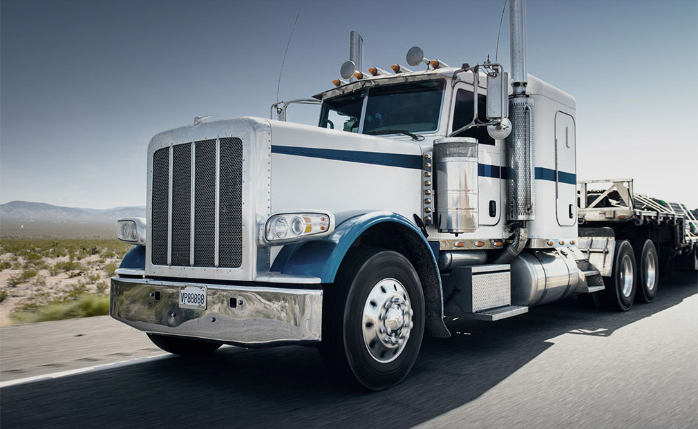 Freight truck in transit